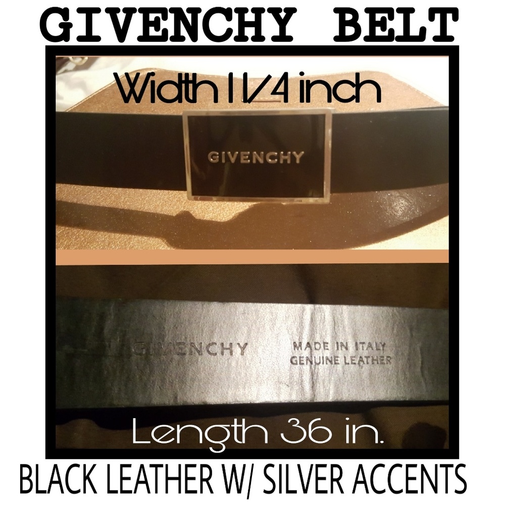 UNI-SEX BLACK LEATHER GIVENCHY BELT